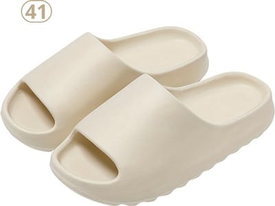 Bovista Comfortabele Slippers - Badslippers - Teenslippers - Anti-Slip Slides - Flip Flops - Stevig Voetbed - Beige - Maat 41