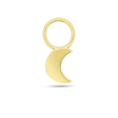 New Bling - 9NBG-O166 - 14K goud – Oorbelhanger - per stuk – Maan