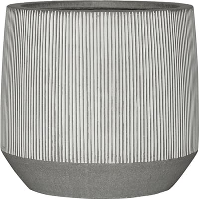Pottery Pots - Plantenbak - Harith M - Ø42cm x H38cm - White Stripe vertically upper