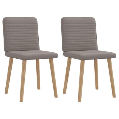 vidaXL - Eetkamerstoelen - draaibaar - 2 - st - stof - taupe