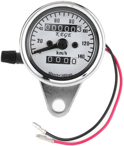 Dailygoods- Snelheidsmeter Nauwkeurige Metingen - Kilometerteller - Vintage Stijl - Stevige Metalen Schaal - Eenvoudige Montage - Motorfiets Accessoire
