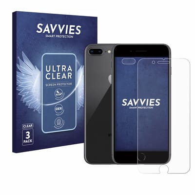 Savvies - Screenprotector voor Apple iPhone 8 Plus (Voor+Camera) - Folie Beschermfolie transparant 6 Stuks