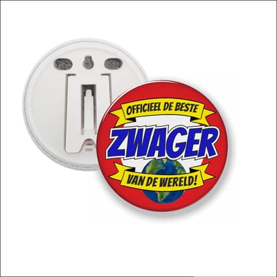 Button Met Clip 58 MM - Officieel De Beste Zwager Van De Wereld