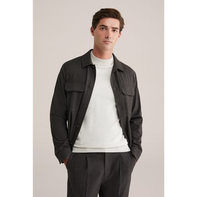 We Fashion Overshirt Dark Brown Size: XL | Casual Shirts Outlet | Heren | Bruin