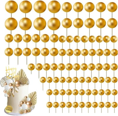 Feestelijke Cake Toppers Set van 60 Stuks, Schuimdecoraties voor Taart en Cupcakes, Verjaardags- en Jubileumdecoratie in Goud