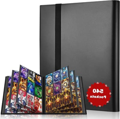 540 Pockets 30 Pages Collectie Album voor Kaarten, Transparant Waterdicht Scrapbook, Zwart Kaartenmap voor Verzamelaars en Kinderverjaardagen
