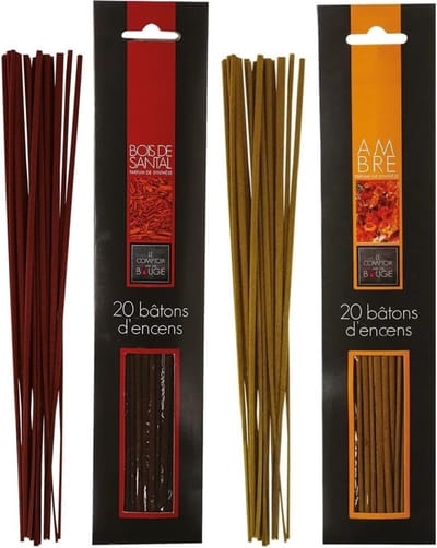 Atmosphera Wierook stokjes - set van 2 geuren - Sandelhout en Amber - 25 cm - Ontspanning