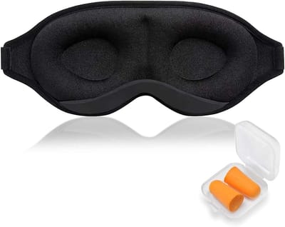 Zwart Oogmasker voor Slaap, Ultra-Dun en Comfortabel, Ideaal voor Zijslapers, Ademend Lycra en 3D Contour Design voor Optimale Donkerte en Ontspanning
