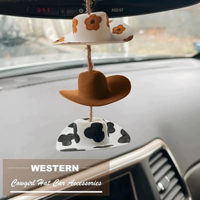 1 STKS Cowboy Hoed Auto Hanger Achteruitkijkspiegel Hangende Decoratie veelkleurig