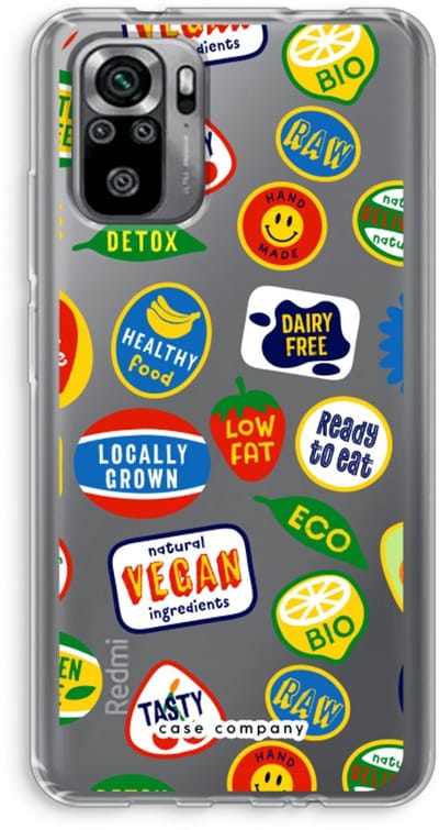 Case Company® - Hoesje geschikt voor Xiaomi Redmi Note 10S hoesje - Fruitsticker - Soft Cover Telefoonhoesje - Bescherming aan alle Kanten en Schermrand