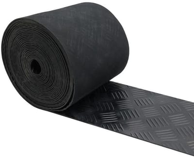 GOMBASE Rubberstrip op rol - Traanplaat - 3mm - Breedte 20cm - rol van 10m