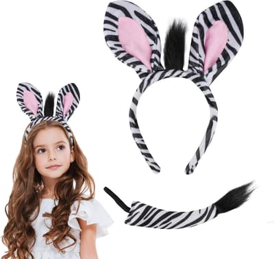 Dierenkostuum Set met Staart en Hoofdband voor Carnaval, Themapartijen en Halloween Feesten