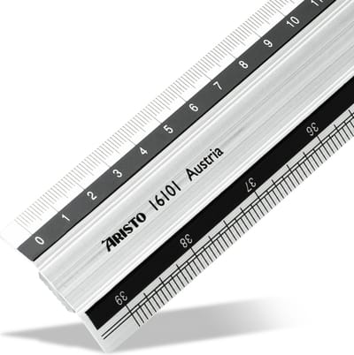 Aristo liniaal - lengte 100cm - mm/cm schaalverdeling - aluminium met rubber inleg - AR-16101