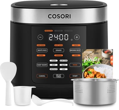 Cosori Rijst/Multicooker - 5L - 8 programma's - 17-in-1 - Voor rijst, slow cooking, bakken en meer