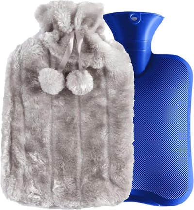 Warmwaterkruik - Warmwaterfles - Spierpijn Verlichten - Luxe Nepbont - 2 Liter - E