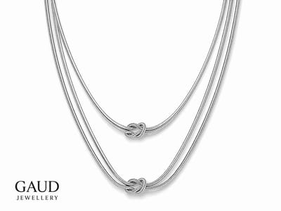 Love & Friendship Ketting Set Zilver – Koppelketting & Vriendschapsketting Set van 2 – Love Knot Hanger – Minimalistisch RVS Stainless Steel – Verstelbaar 50+5 cm – Cadeau voor moeder & dochter of beste vriendinnen – GAUD