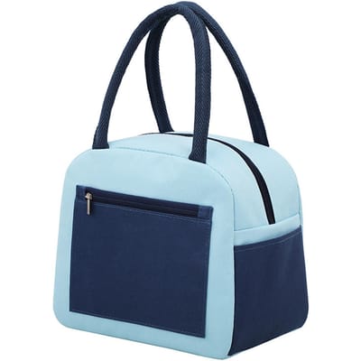 Sac à déjeuner isotherme Feuille d'aluminium épaissie Grande capacité Fermeture éclair Réutilisable Organisateur de glacière pour déjeuner white