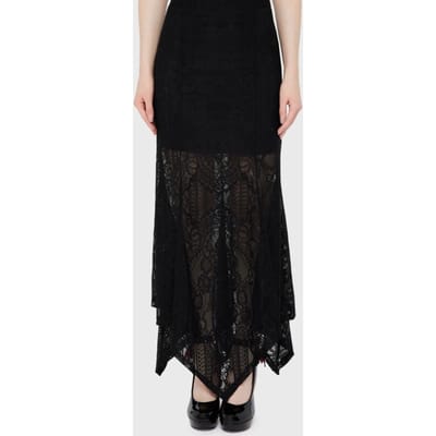 Killstar - Gothic Maxirok - Belladona Lace - Maxi Skirt - L - voor Vrouwen - zwart
