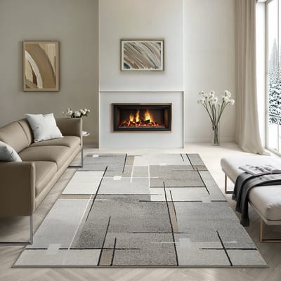 the carpet Pearl Moderne dichte korte pool woonkamer slaapkamer vloerkleed, contour gesneden, Beige, 80 x 140