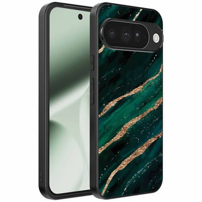 Geschikt voor Google Pixel 10 Telefoonhoesje met marmer opdruk - TPU backcover case marble design - Groen Goud - Smartphonica geschikt voor Google Pixel 10