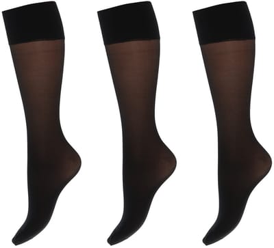Marianne - Dames Kneehighs Support Lycra Panty - 40Den - 3-Pack - Maat 35-38 - Zwart