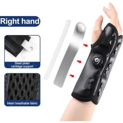 Verstelbare Knop Polsbeschermer met Stalen Plaat Afneembare Peesschede voor Drukbescherming Unisex Mannen Vrouwen L gray