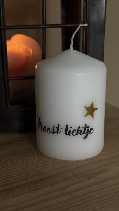 Kaars - Troost Lichtje - Hart onder de riem - Cadeau - Afscheid & Troost AF-TK19-376TL