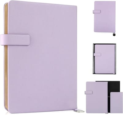 Notitieboek A5 - Schrijfdagboek Journal - Ideeën Vastleggen - 180° Plat Legbaar - 22.5 x 17.3 cm - Lichtpaars
