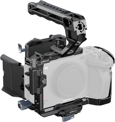 Cage Kit voor Sony FX3/FX30 met V-Mount Accu, LCD Schermbeschermer en HDMI Kabelklem - Ideaal voor Videoproductie en Fotografie
