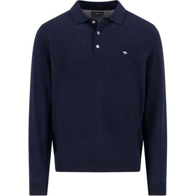 Fynch-Hatton Trui Polo Pullover Merino Cashmere Navy / male
