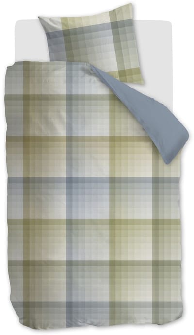 Beddinghouse Sil dekbedovertrek - Eenpersoons - 140 x 200/220 cm - Blauw Groen