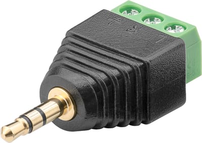 3,5mm Jack (m) Terminal Block - verguld - 3-polig / stereo