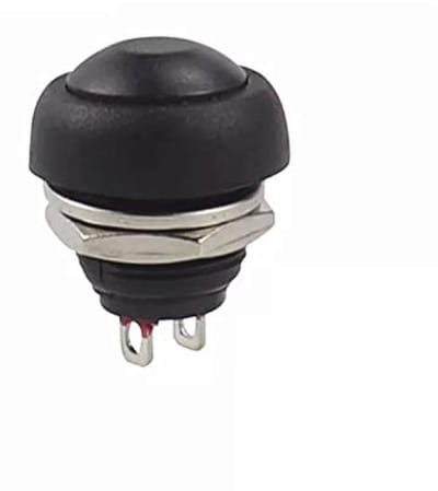 Ronde Drukknop 12mm voor DIY Toepassingen - Knopschakelaar AC 1,5A/230V 12V NON-Momentaan - Zwart