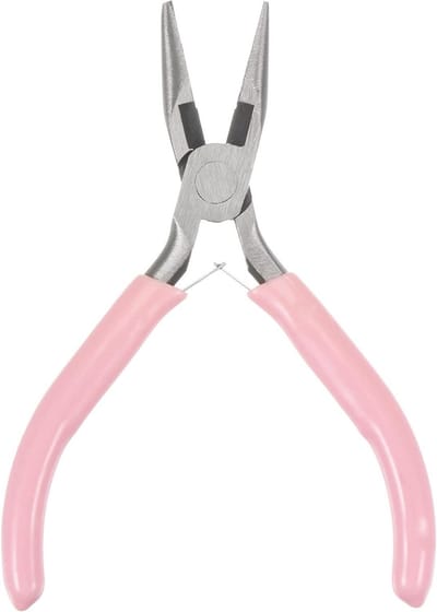 Mini naald punttang - Precisie tang - Sieraden maken - Tandloos ontwerp - 115 cm - Roze
