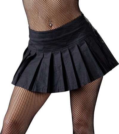 Cottelli Collection – Geplooide Mini Rok voor een Spannende Uitstraling Tijdens Feestjes – Maat M – Zwart