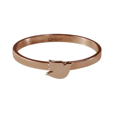 Quiges Stapelring Dames - Vulring Duif - RVS Roségoudkleurig - Maat 19 - Hoogte 2mm