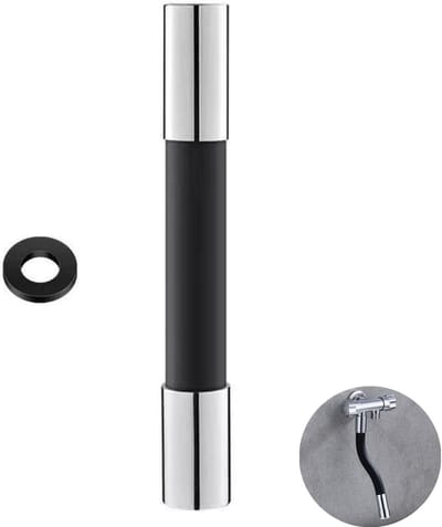 20 cm Keukenkraanverlengstuk 360° draaibare kraan verstelbare mondstuk flexibele waterbesparende spatwaterdichte kraan sproeier kraan beluchter voor badkamer keuken spoelbak，zwart