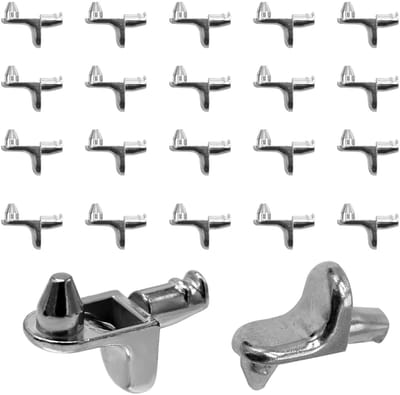 JHUBERS- Plankdragers L-vorm 22 Stuks - Plankhouders - Plankdragers 5 mm - Zinklegering - Eenvoudig te installeren - Veelzijdig gebruik - Planksteunen