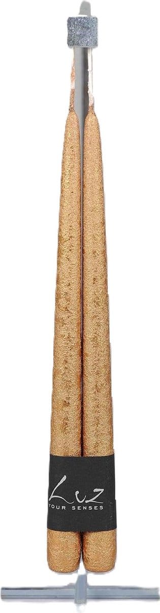 Rasteli Luz Your Senses Metal Kaars-Dinerkaarsen Goud D 2,20 cm H 30 Voordeelaanbod van 2 x 2