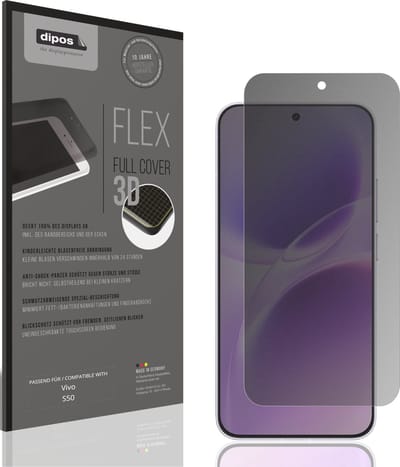 dipos FLEX – Matte Privacy Screenprotector geschikt voor Vivo S50 | Volledige Schermbescherming | Case-Friendly