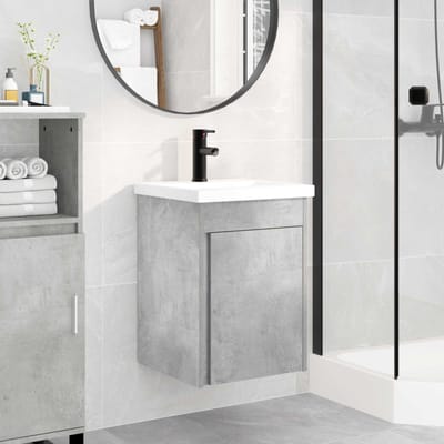 vidaXL - Badkamermeubel - met - kraan - Betongrijs - 42 - x - 40 - x - 74,5 - cm