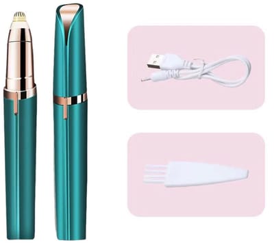 Elektrische wenkbrauwtrimmer voor vrouwen Wenkbrauwpotlood Gezichtshaarverwijderaar Automatische wenkbrauwtrimmer voor vrouwen Zakmes Smaragdgroen