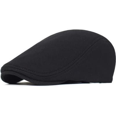 Heren Baretten Mode Baret Effen Kleur Zachte Top Casual Muts Retro Literaire Vooruitlopende Pet Vizierpet Chauffeursmuts Cadeau adjustable black