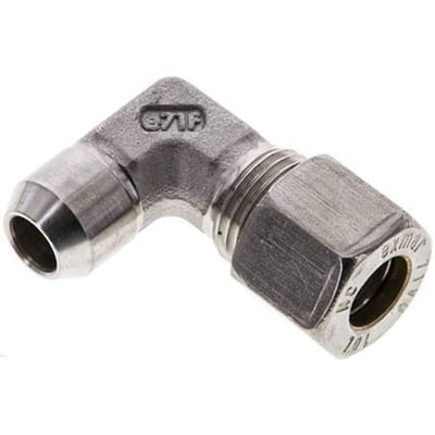 10L & 14mm RVS L-Vorm Knelfitting Lasverbinding 315bar ISO 8434-1