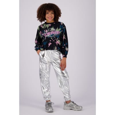 Vingino Girls Shyla Pants Silver Metallic Maat: 10 | Broeken Outlet | Unisex | Zilver