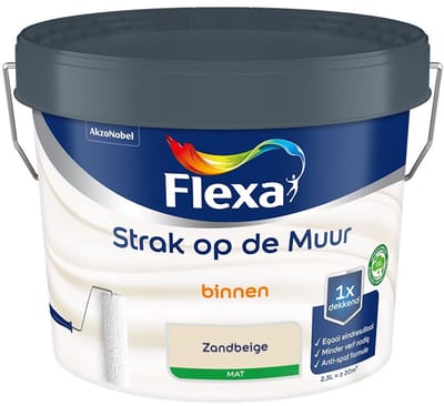 Flexa - Strak Op De Muur Binnen Mat - Zandbeige - Mengverf - 2,5 L