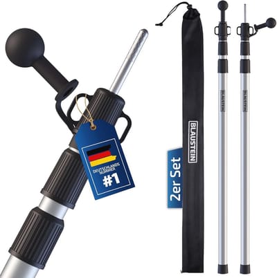 Telescoop Tentstokken Set van 2 - Ultralichte Stangen voor Zonnezeil en Tarp - Weerbestendig en Stormveilig - Verstelbare Lengte 94-235 cm