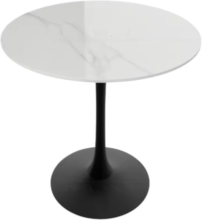 Grandiose 78 cm Hoge Ronde Keuken Eettafel - Gesinterde Stenen Top met Voetstuk Base - Bistro Tafel voor Vrije Tijd en Hoogte