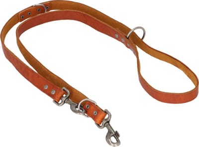 Adori Dresseerlijn Vetleder Met Print - Hondenriem - 200x2.5 cm Cognac L/Xl