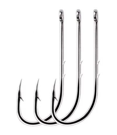 50 Stuks Baitholder Zeevishaken met Oog Maat 4 – Zeevishaken voor Platvis, Wijting & Tong – Extra Weerhaak voor Pieren en Zagers